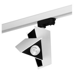LED Spot on rail white with a unique futuristic design designed by Gabi Peretto