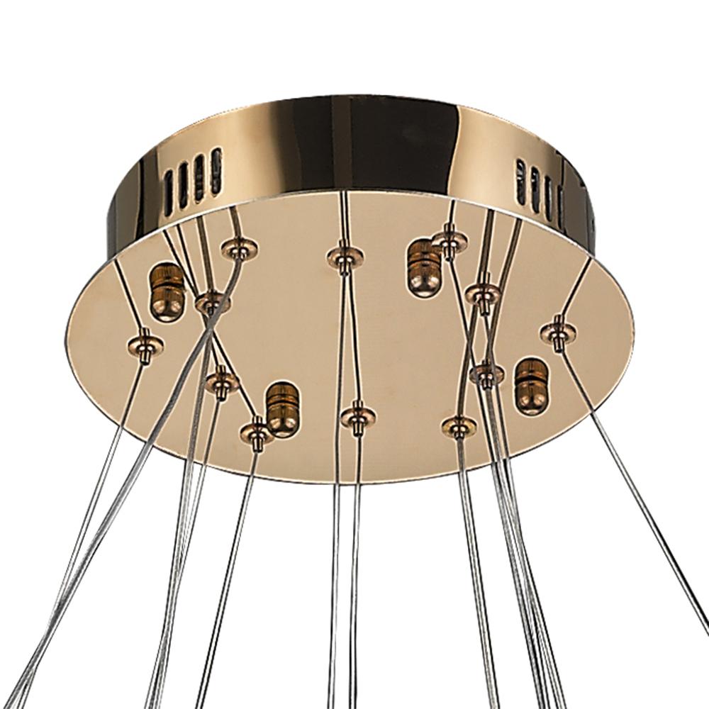 XXIe siècle et contemporain Lustre LED contemporain de quatre anneaux en tourbillon  Light in Gold en vente