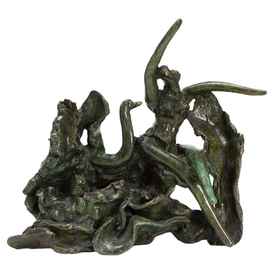 Figurine en bronze Ruben Nakian « Leda and the Swan » (Leda et le cygne), édition limitée  