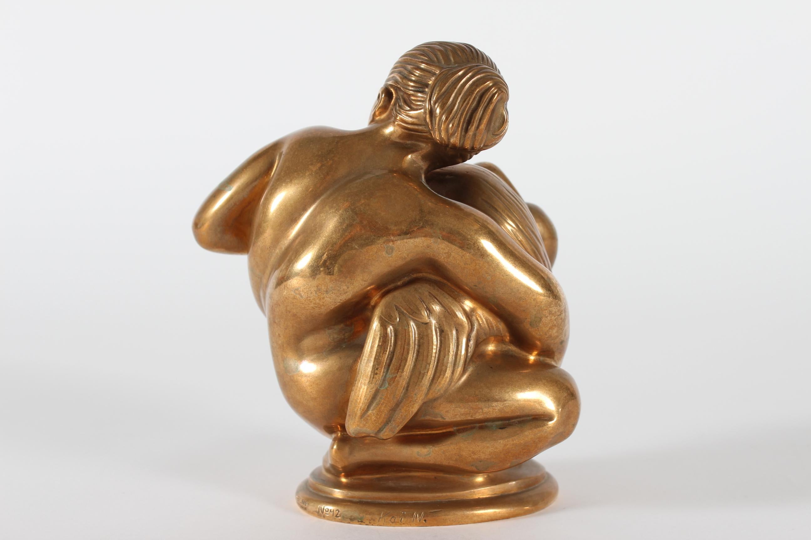 Danese Leda e il cigno, statuetta in bronzo del danese A. Nielsen realizzata da I.L.A. in vendita