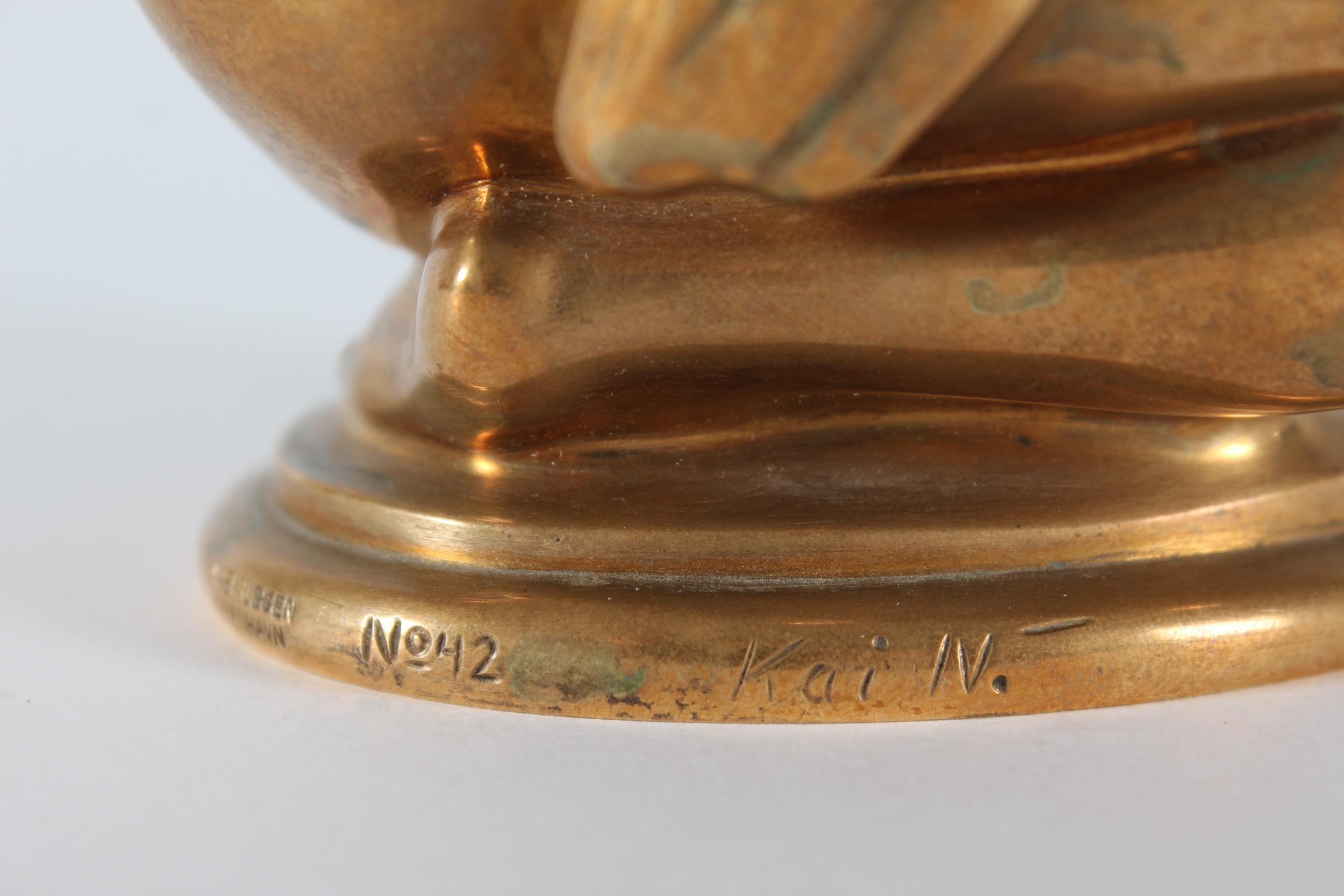 Metà XX secolo Leda e il cigno, statuetta in bronzo del danese A. Nielsen realizzata da I.L.A. in vendita