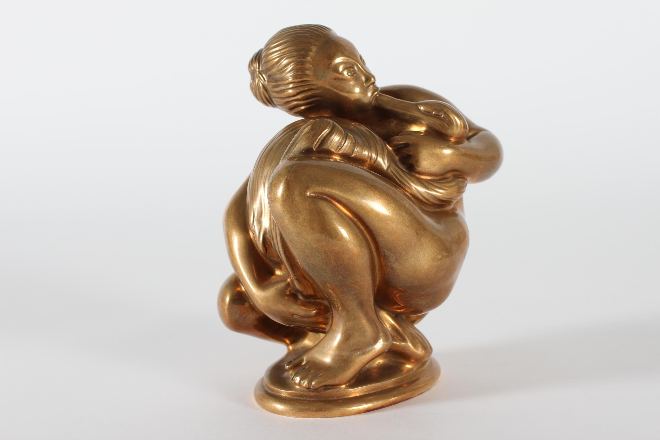 Leda e il cigno, statuetta in bronzo del danese A. Nielsen realizzata da I.L.A. in vendita 1
