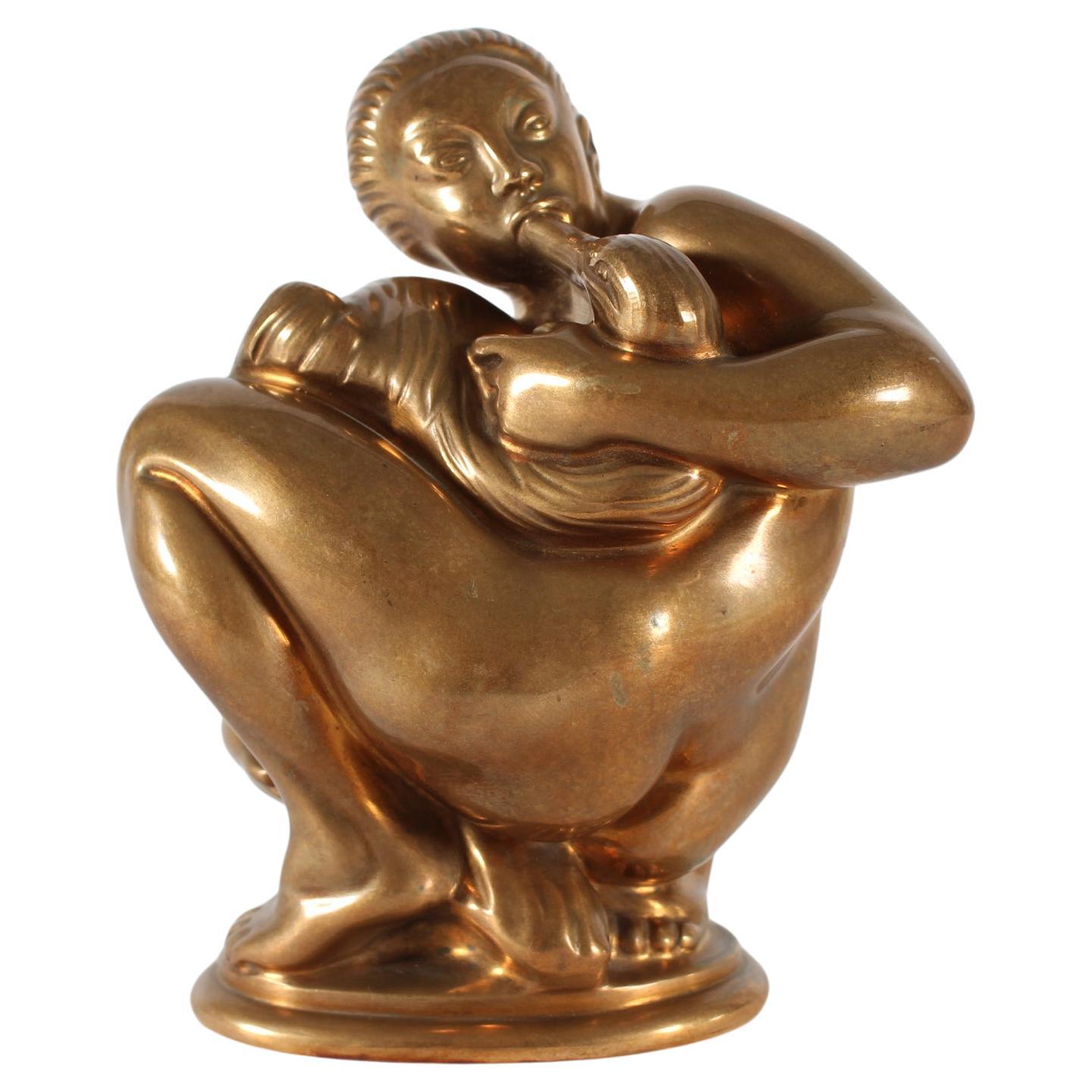 Leda e il cigno, statuetta in bronzo del danese A. Nielsen realizzata da I.L.A. in vendita