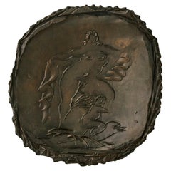 Targa in bronzo 'Leda e il cigno' di Reuben Nakian