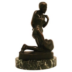 Leda and the Swan Bronze sculpture by Ferd Otratovsky