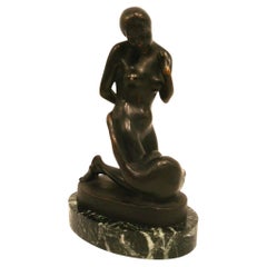 Leda and the Swan Bronze sculpture by Ferd Otratovsky