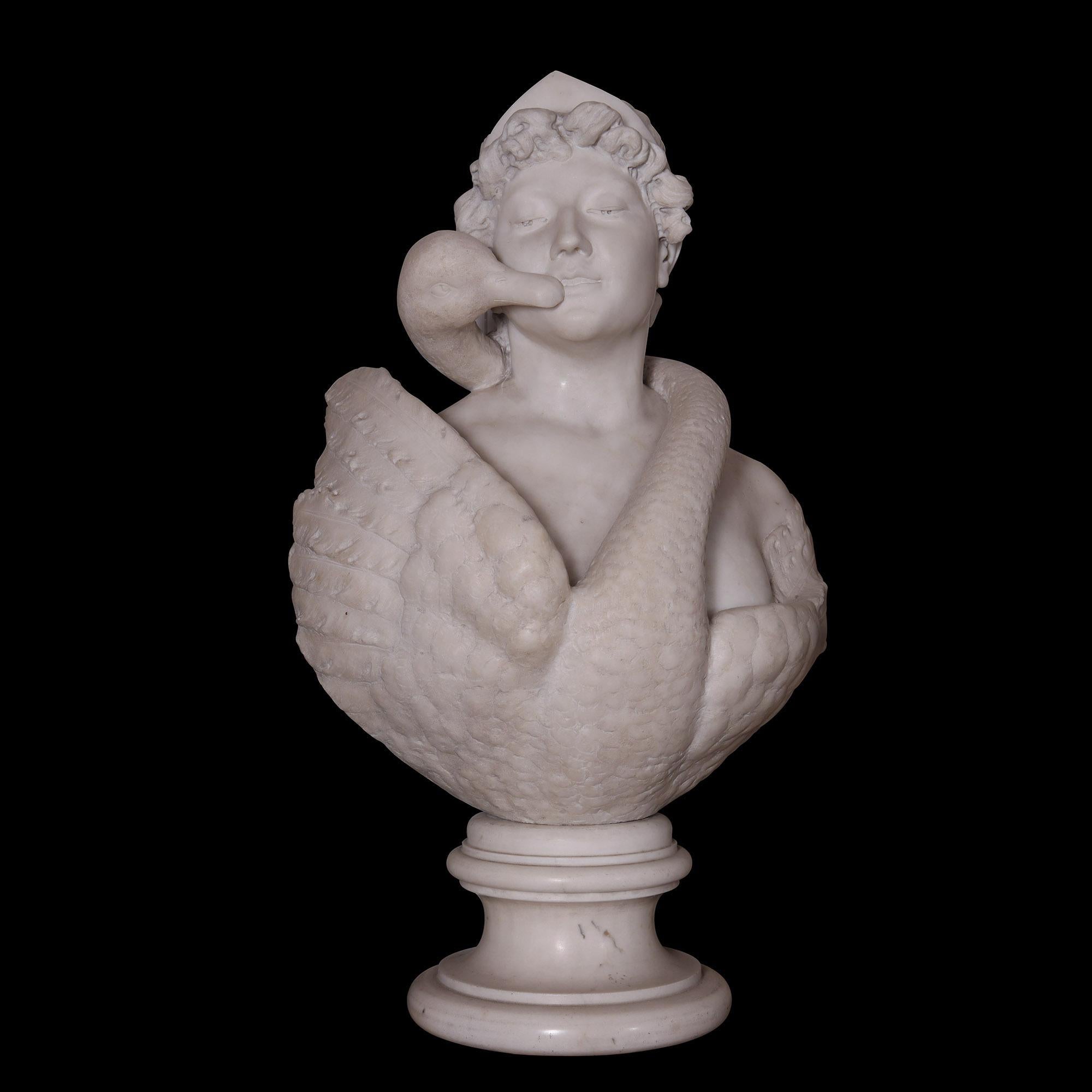 Leda e il cigno scolpito in marmo bianco, Italia, Risorgimento, fine del XIX secolo.
Numero di serie: 33150

Leda e il cigno: un racconto mitologico immortalato nel marmo

La mitologia di Leda e il Cigno è una delle storie più suggestive della