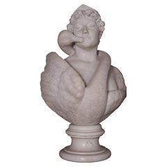 Antique Leda and The Swan Marble Bust