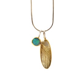 Leda Jewel Co Lightning Ridge Opal Pendant