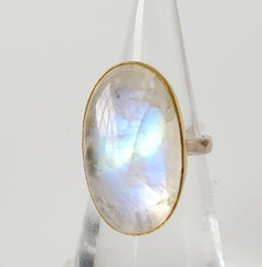 Leda Jewel Co Rainbow Moonstone Oval Cabochon Ring
