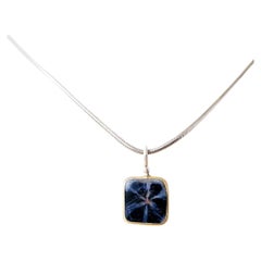 Leda Jewel Co Trapiche Sapphire Pendant Necklace