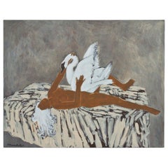  James Strombotne painting "Leda" acrylic on canvas