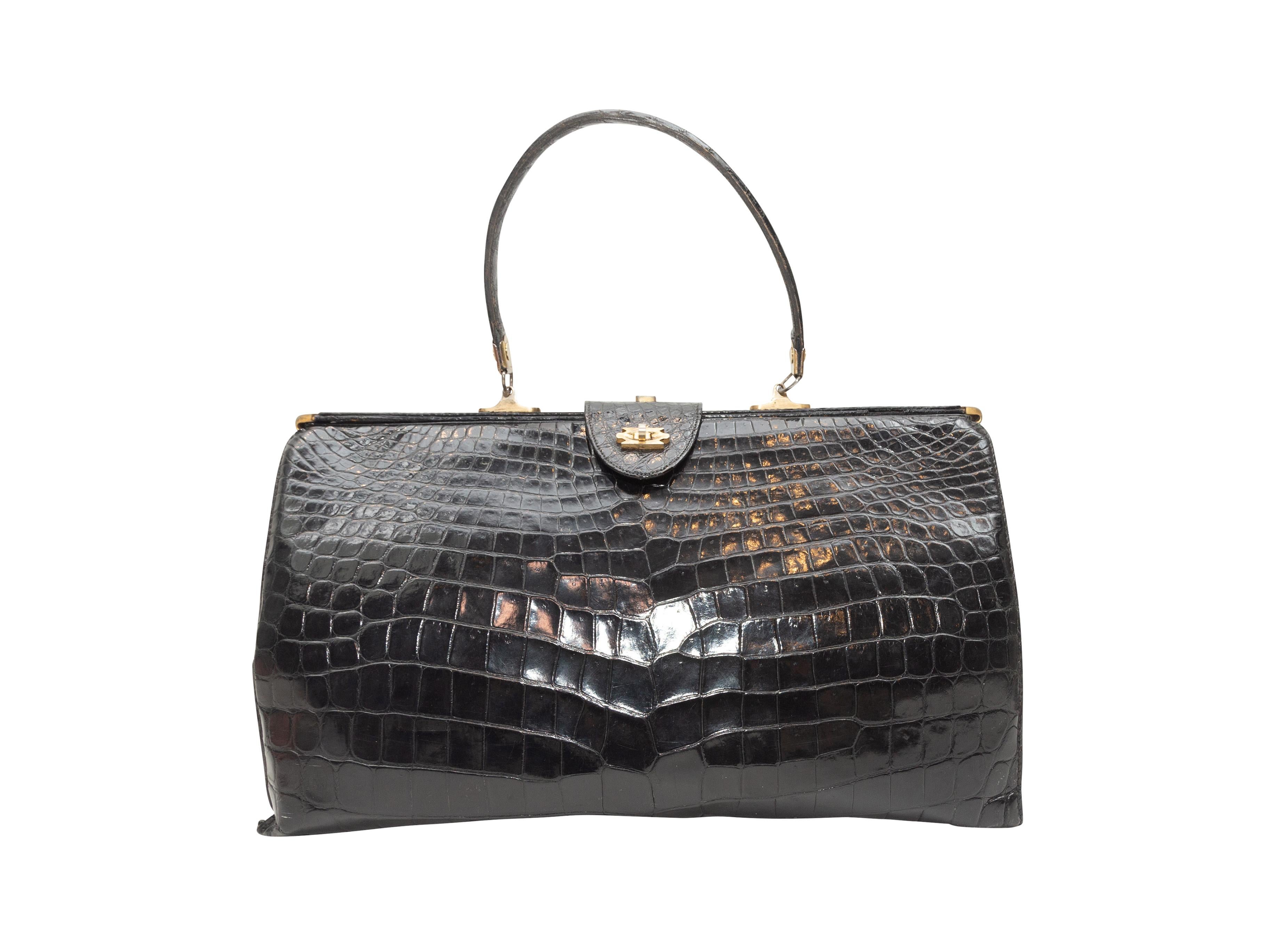 Women's Lederer Black Crocodile Handbag
