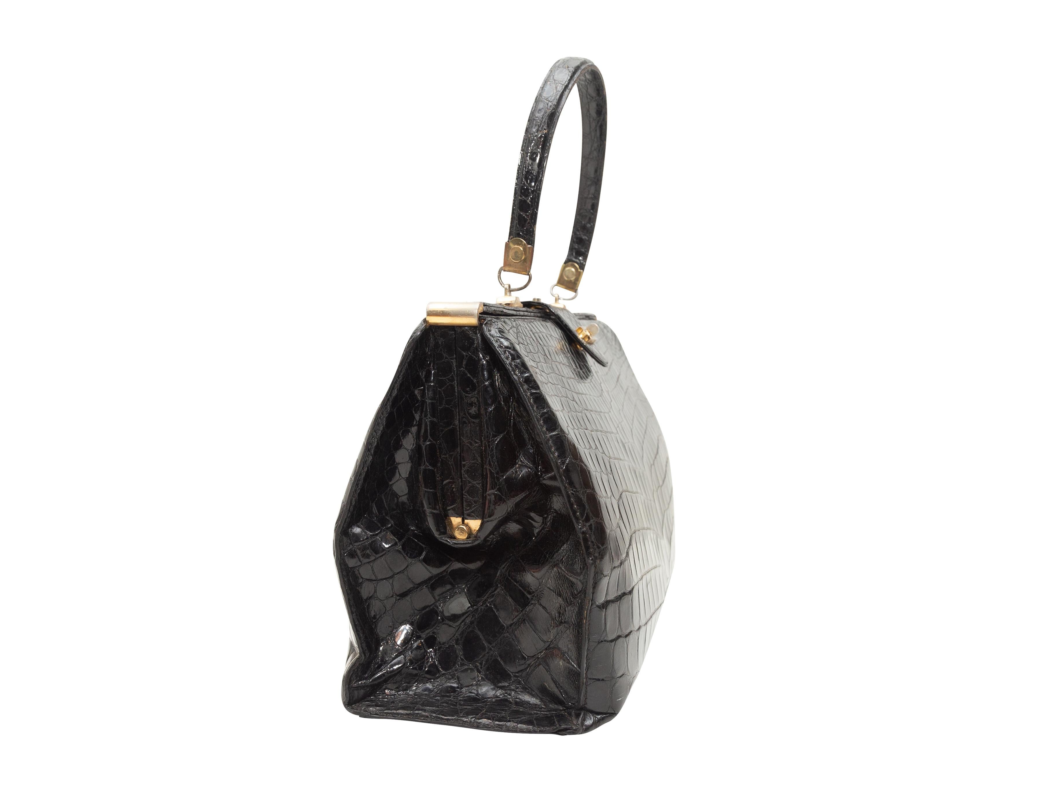 Lederer Schwarze Krokodil-Handtasche 1