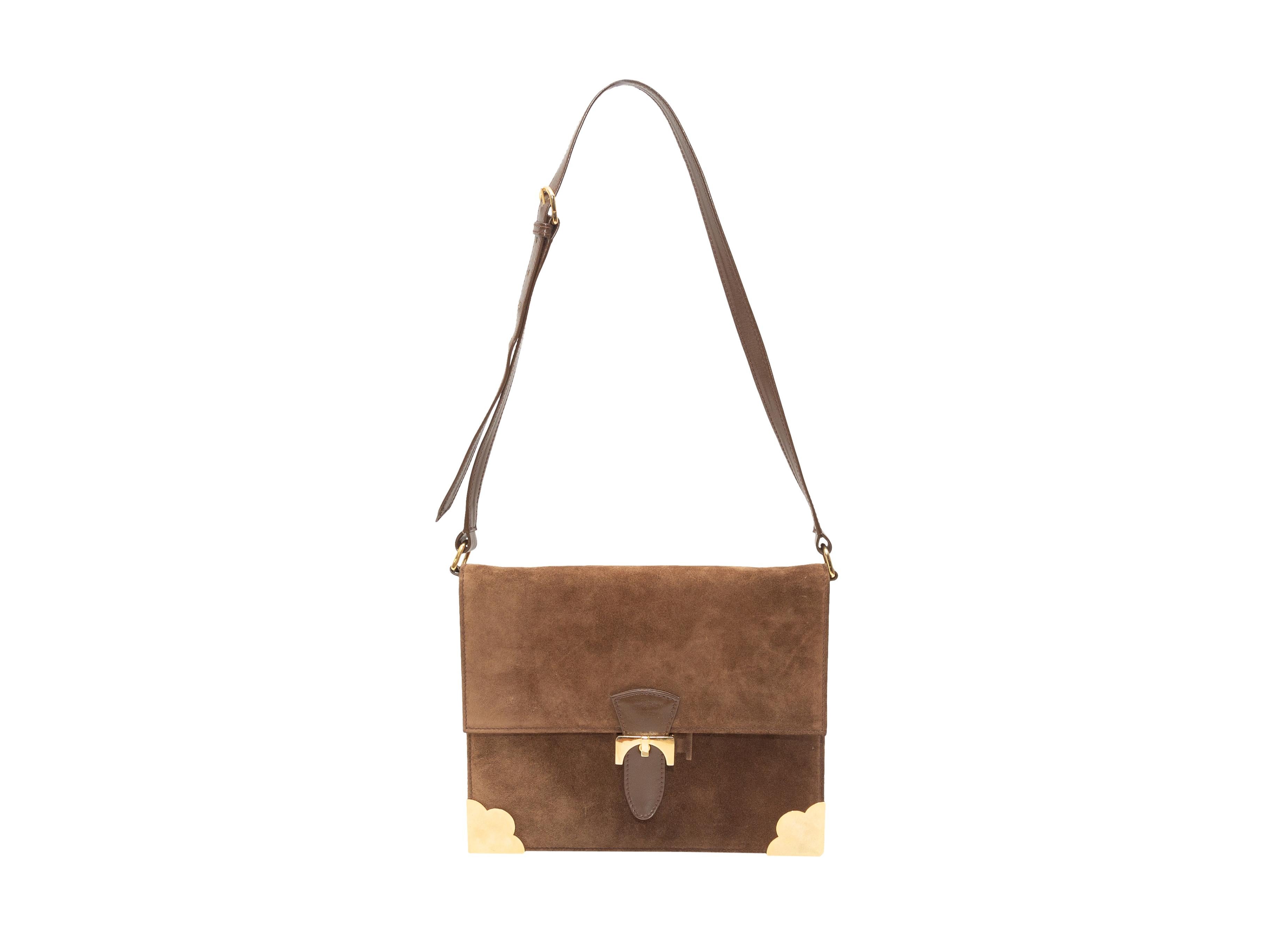 brown suede shoulder bag