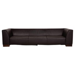 Lederland Ramirez Leather Sofa Dark Brown Four Seater Couch