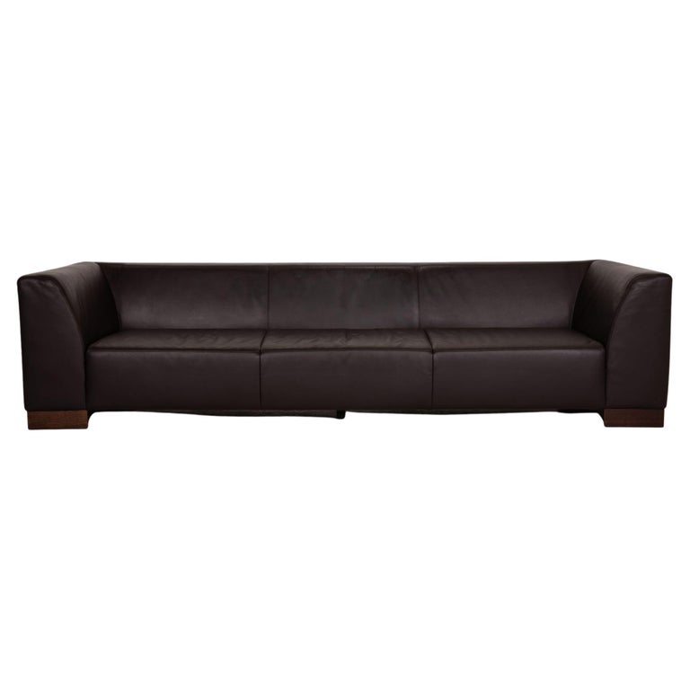 Züco Carat Leather Sofa Black Four-Seater Metal Couch For Sale at 1stDibs