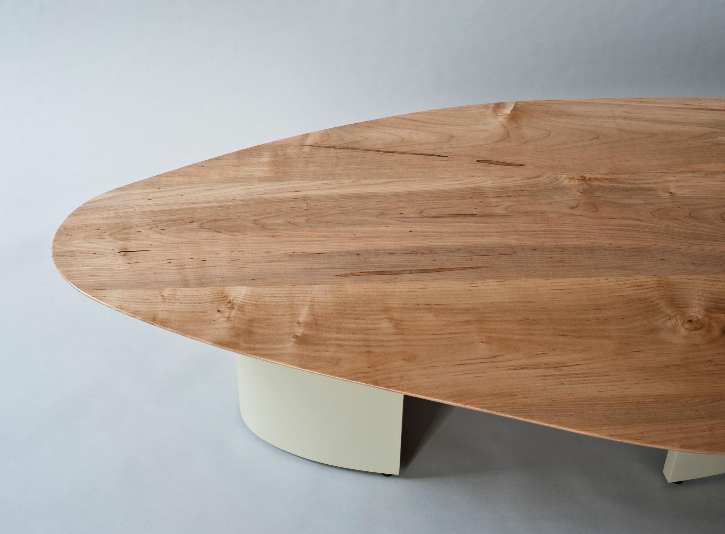 SAMPLE SALE
As Shown. Condition: Excellent.

This is a showroom floor model being sold as-is (not made to order). For made-to-order items, please reference the original item listing.

Sculptural solid maple top with base in pebble grey lacquer.