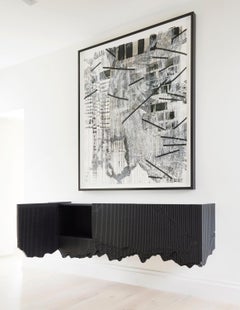 Ledge Floating Console (73") in Black by Simon Johns