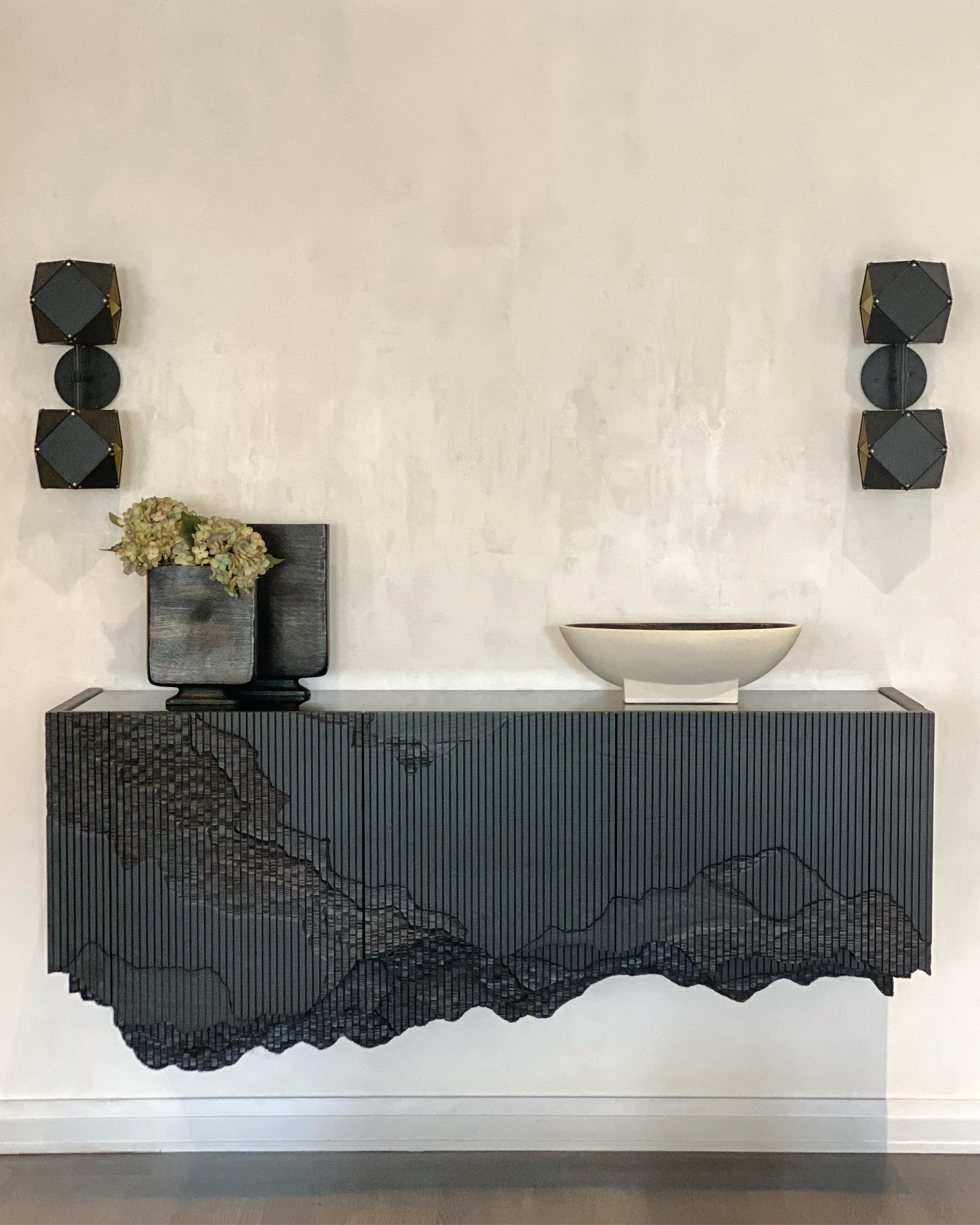 Hand-Carved Ledge Floating Console (61