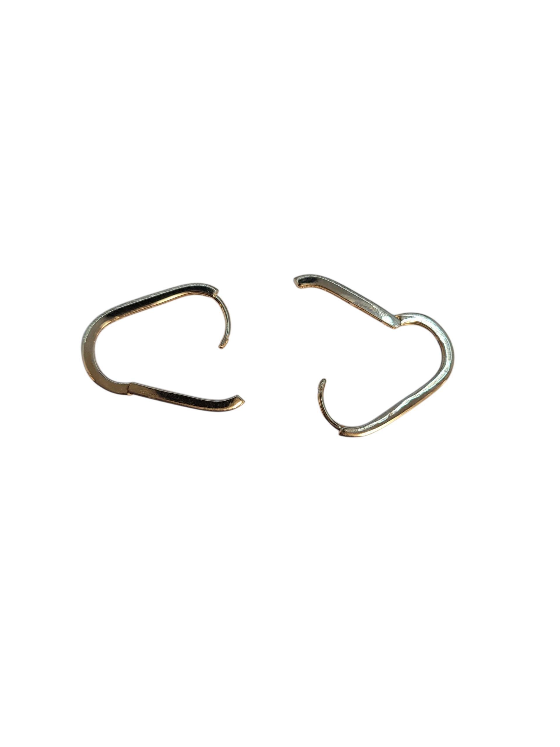 Contemporaneo Lee Orecchini a cerchio ovali Paperclip in oro giallo 14k #23137 in vendita