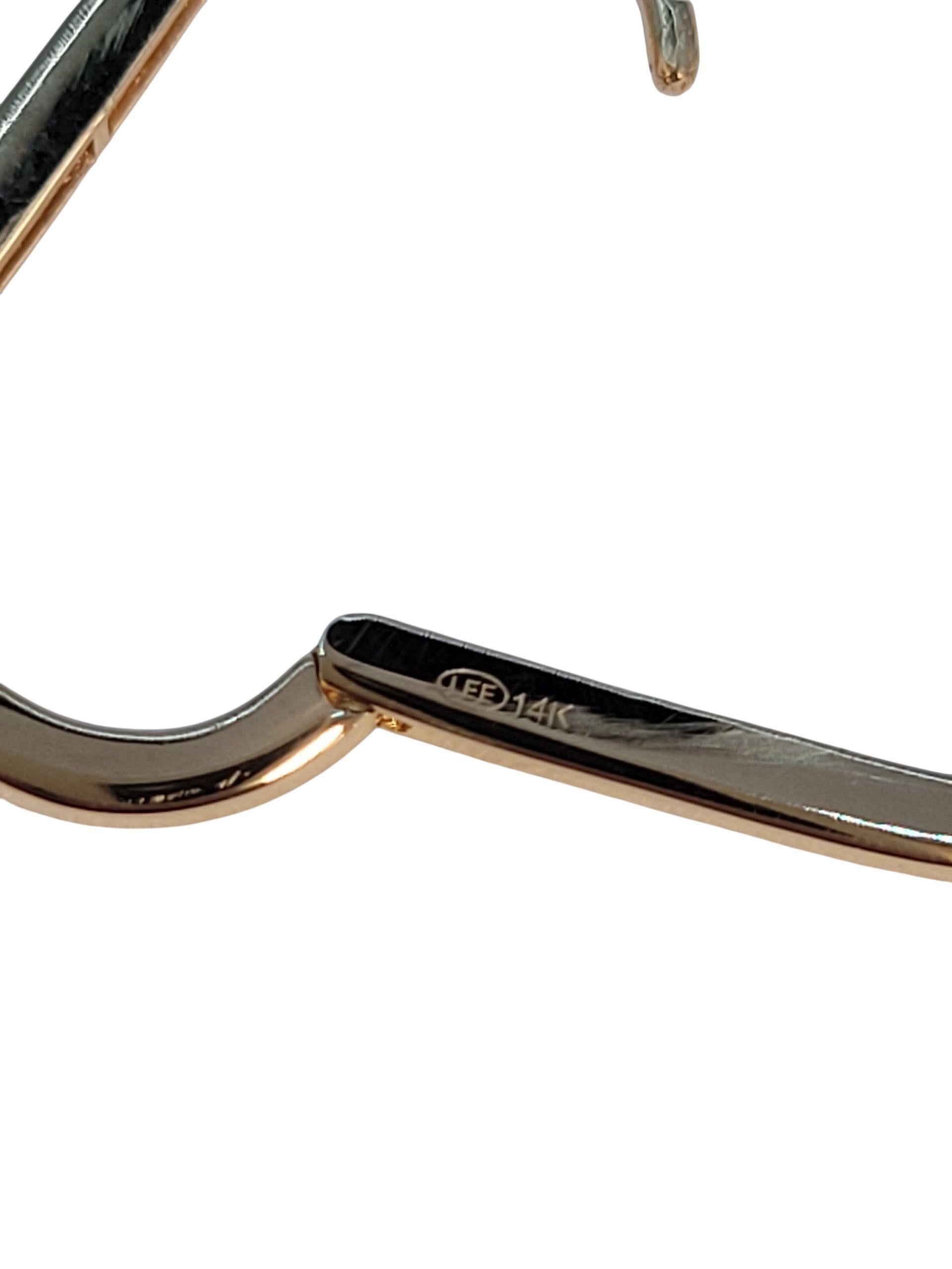 Donna Lee Orecchini a cerchio ovali Paperclip in oro giallo 14k #23137 in vendita