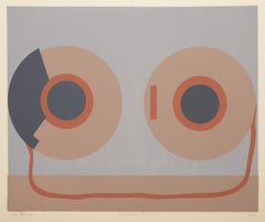 Computer Reels I, Minimalist Screenprint by Lee Adler