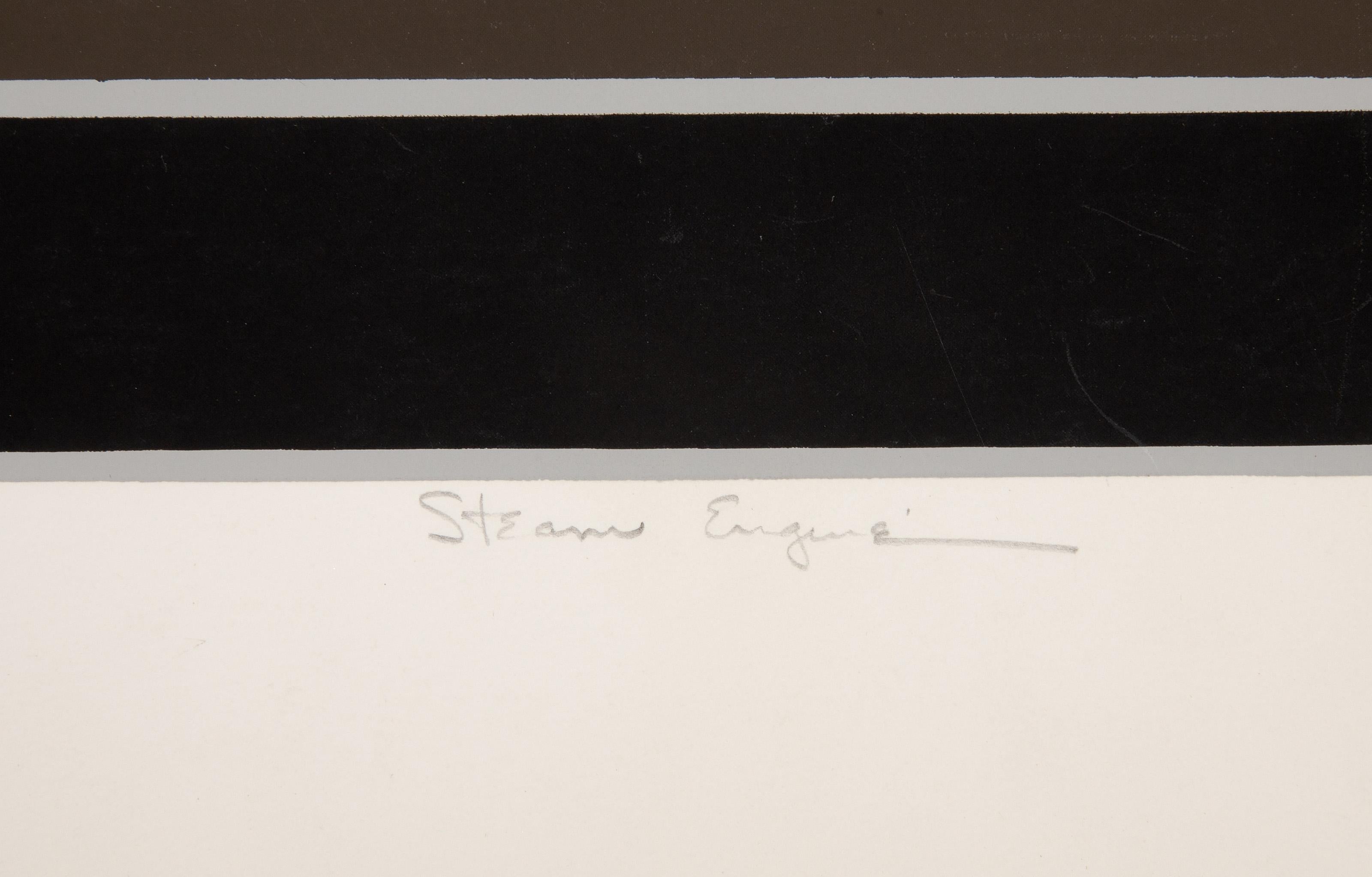 Steam Engine, Minimalist Screenprint by Lee Adler For Sale 3