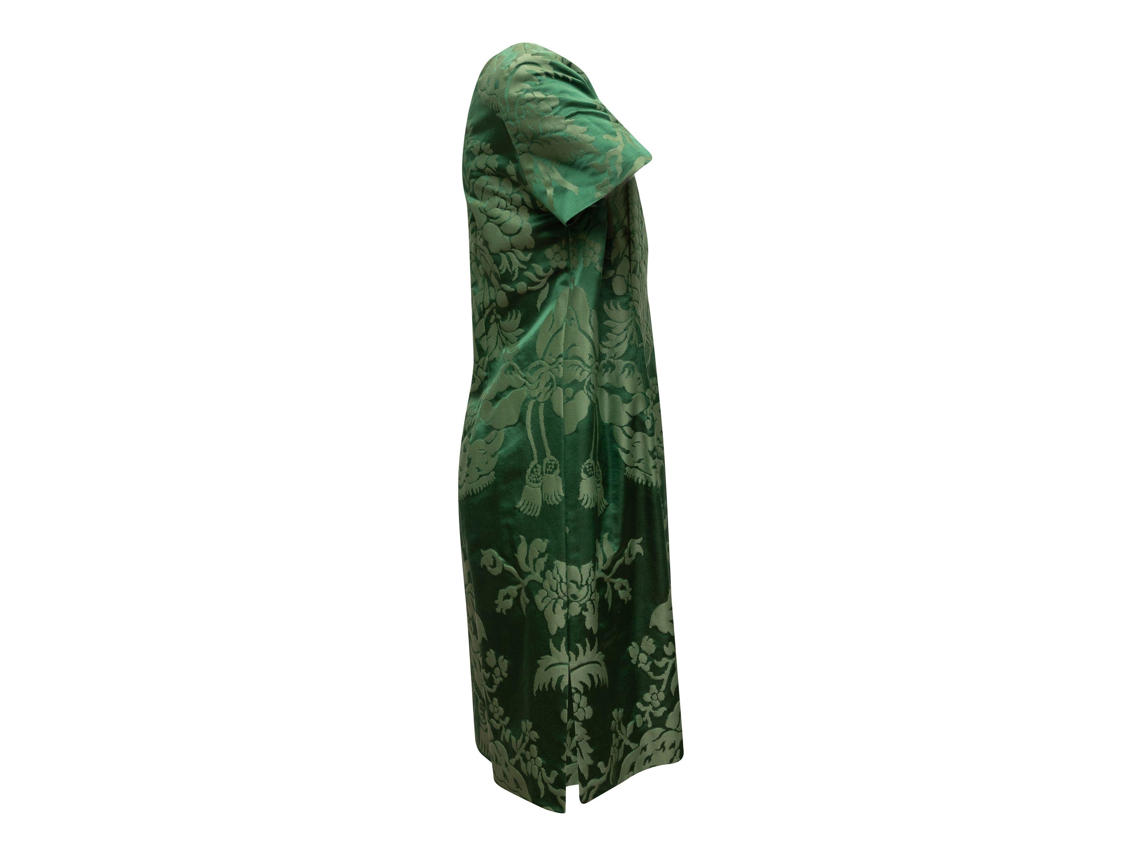 Gray Lee Anderson Couture Green Jacquard Dress