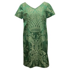 Lee Anderson Couture Green Jacquard Dress