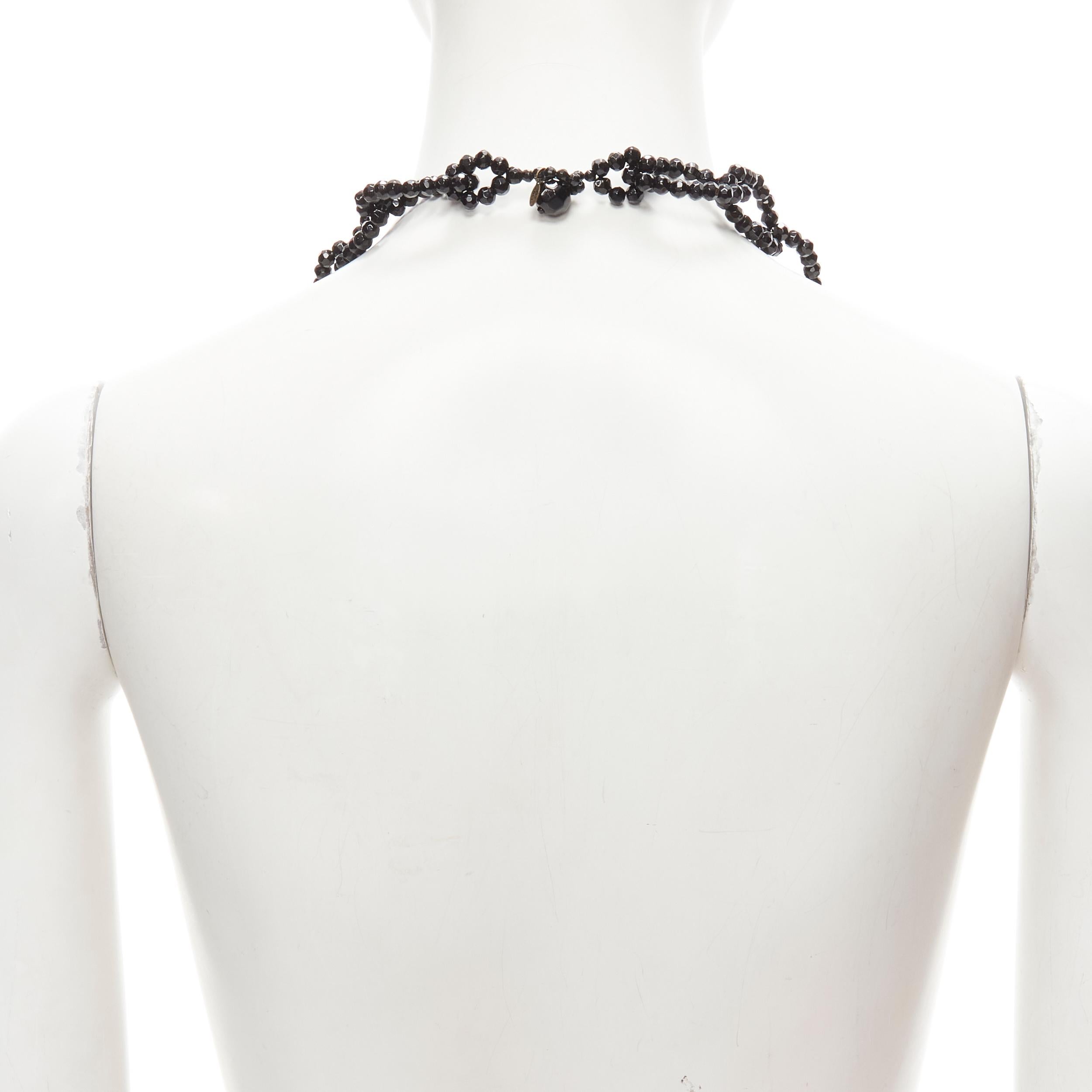 Donna LEE ANGEL collana nera con perline e catena a cappio lunga e oversize in vendita
