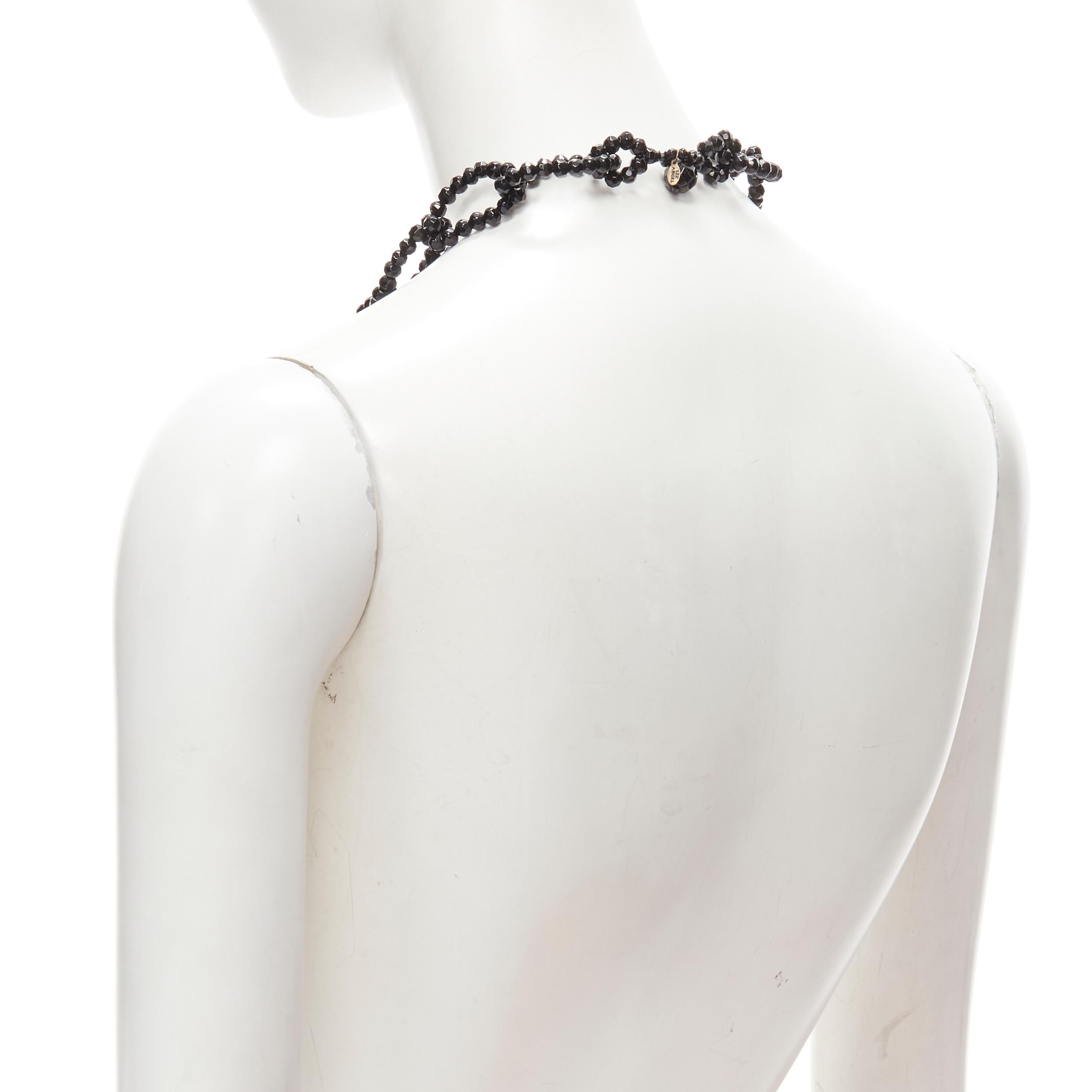 LEE ANGEL collana nera con perline e catena a cappio lunga e oversize in vendita 1