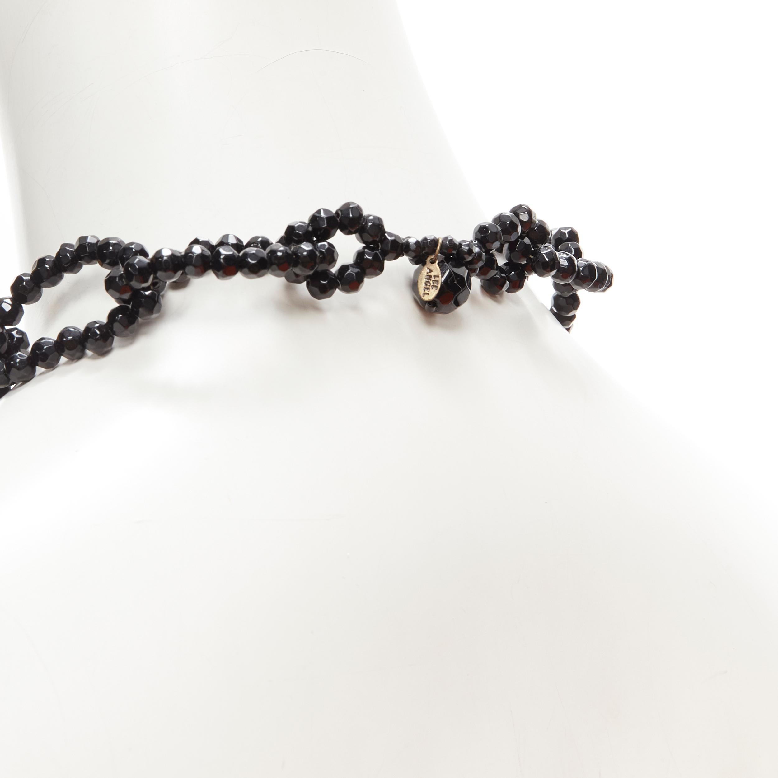 LEE ANGEL collana nera con perline e catena a cappio lunga e oversize in vendita 2