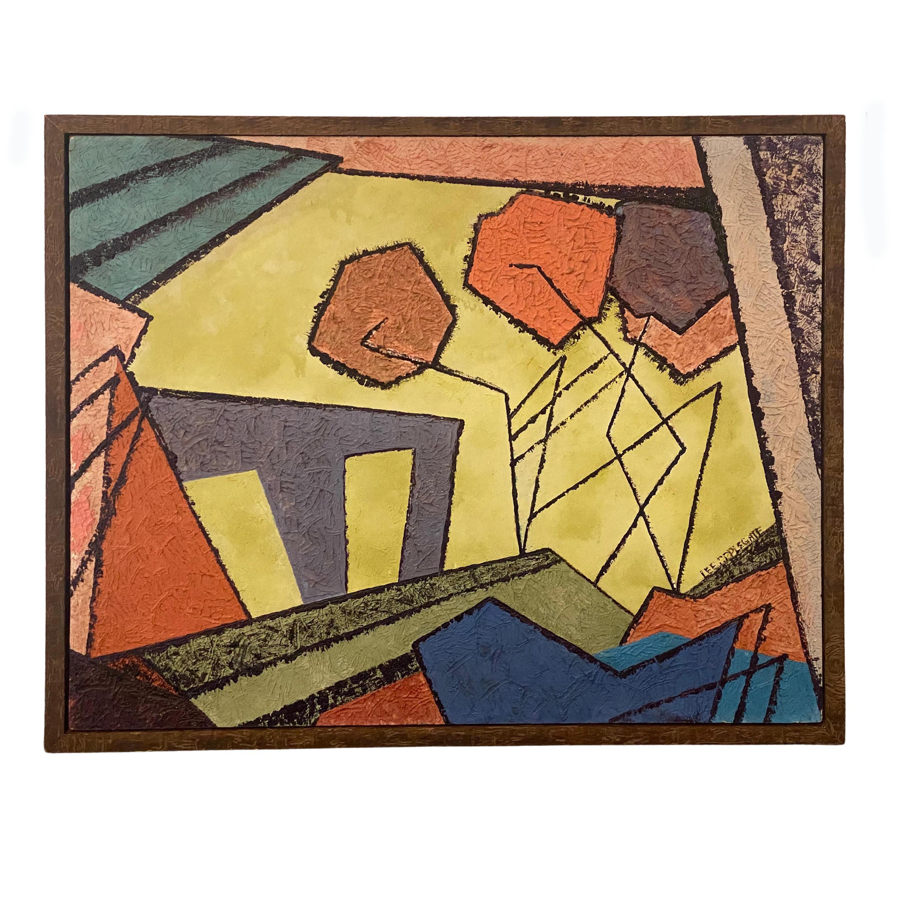 It is clear that Lee Applegate had an eye for the visually striking. This gouache painting features a heavily textured surface, abstract geometric shapes, and angles that dance along the lines of optical illusion. Once the viewer's eye has found a