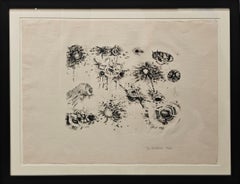 "First Stone" Lee Bontecou, Modernist, Abstract, Biomorphic, Black and White