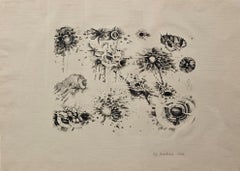 "First Stone" Lee Bontecou, Modernist, Abstract, Biomorphic, Black and White