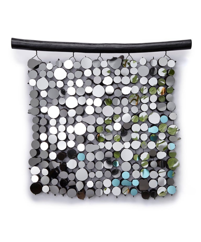 Lee Borthwick Black Mirror Tapestry A Wall Hanging Of Mirrors And Fallen Willow Wood At 1stdibs