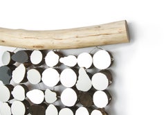Chunky Tapestry: A Wall Hanging of Mirrors and Fallen Wood by Lee Borthwick