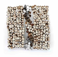 Twist Tapestry: A Sculptural Wall Hanging of Mirrors and Fallen Wood