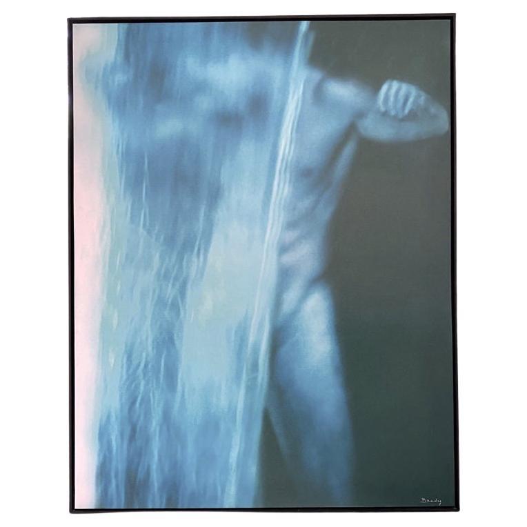 This stylish glicee print by Lee Brady (Miami, Florida) dates to 2007 and has been custom framed using archival materials.

Title: Rhapsody in Blue - set in a waterfall pool - the oil on canvas was painted in 2007 and this glicee was created just