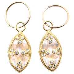 Jude Frances 18 Karat Yellow Gold Quartz and Diamond Earrings