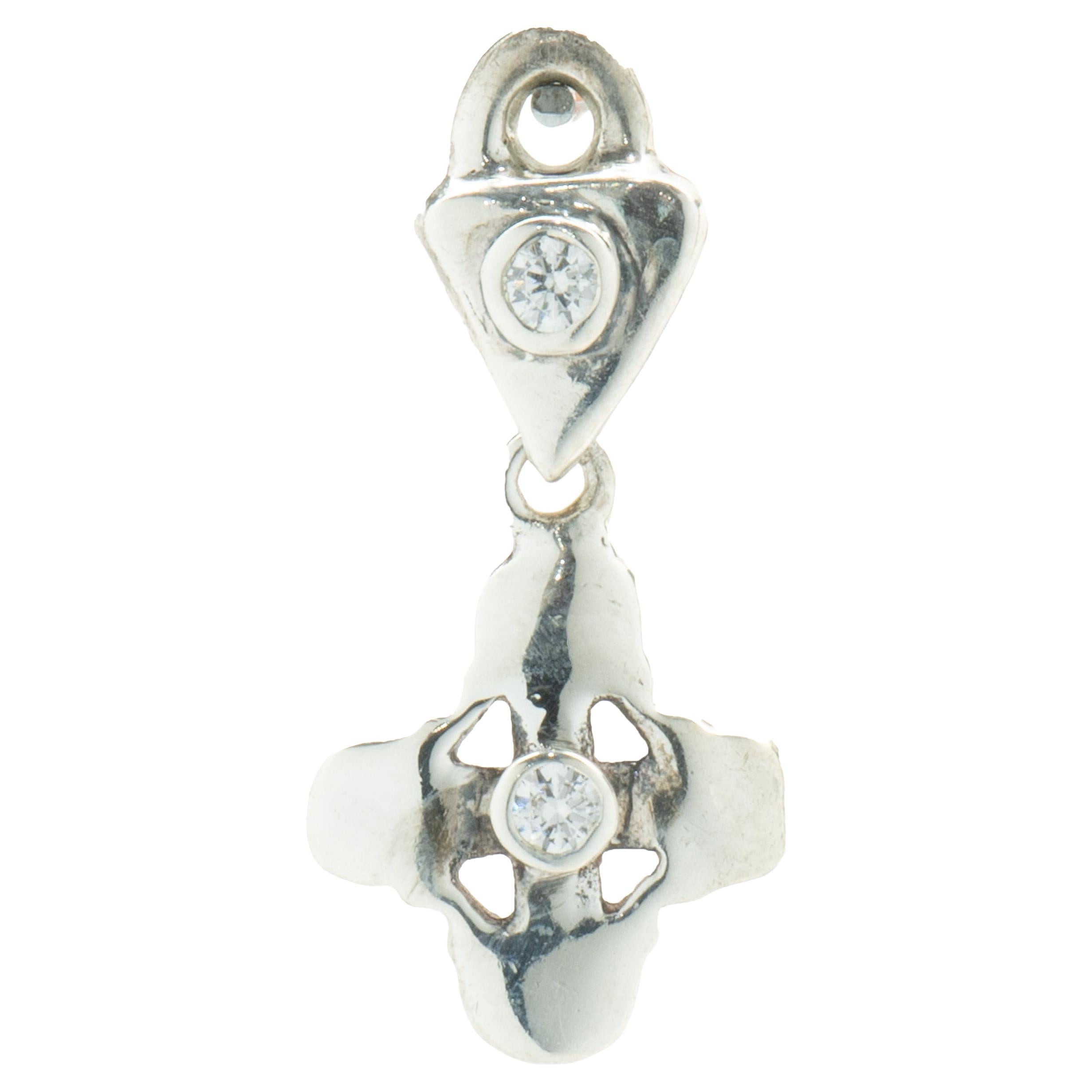 Lee Brevard Sterling Silver Double Maltese Cross Charm For Sale