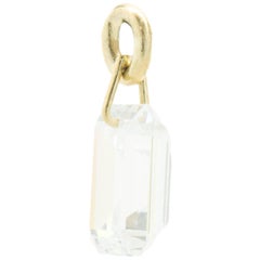 Lee Brevard Sterling Silver Emerald Cut Charm