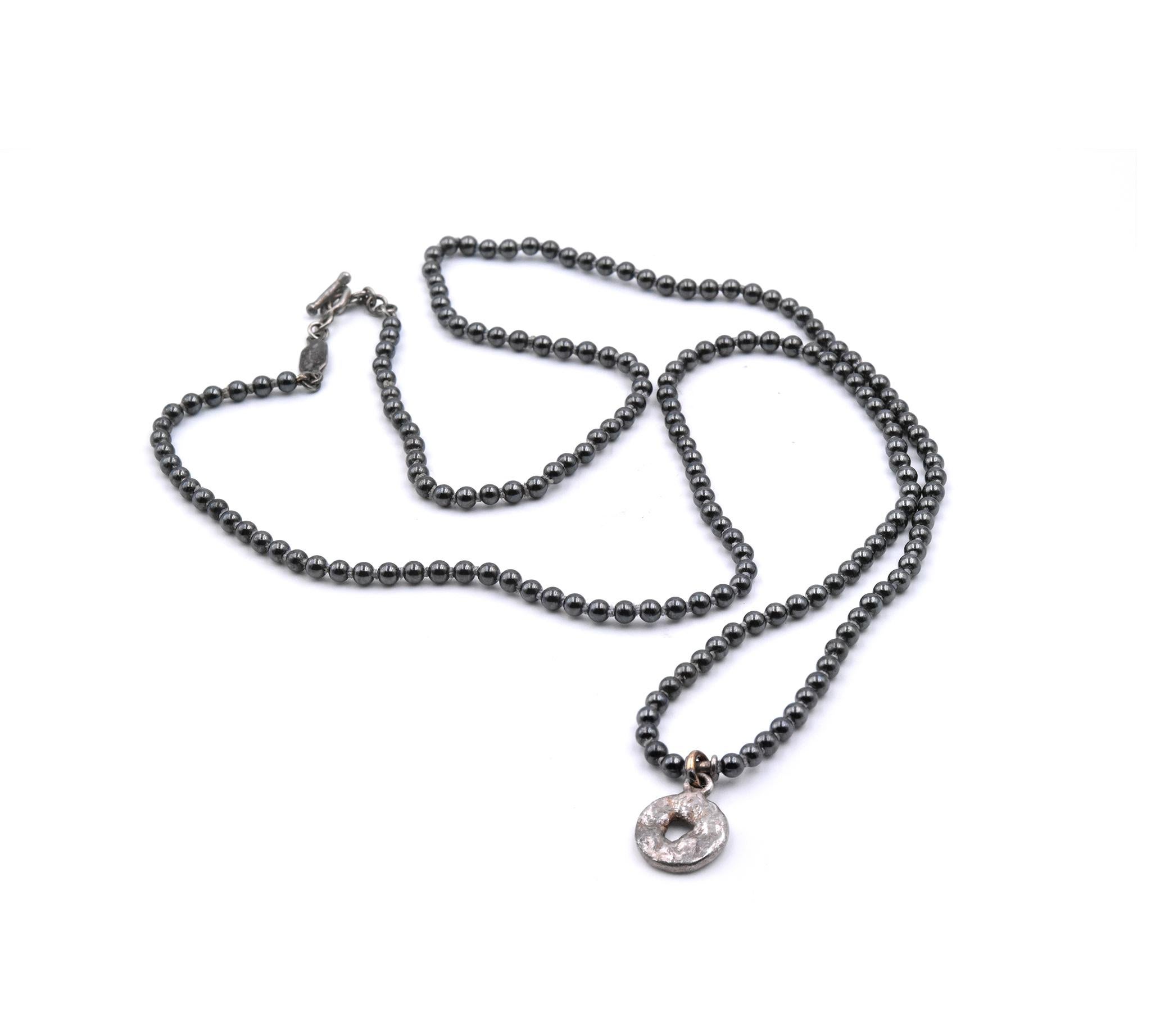 Designer: Lee Brevard
Material: sterling silver 
Dimensions: necklace measures 30-inches in length
Weight: 21.57 grams
