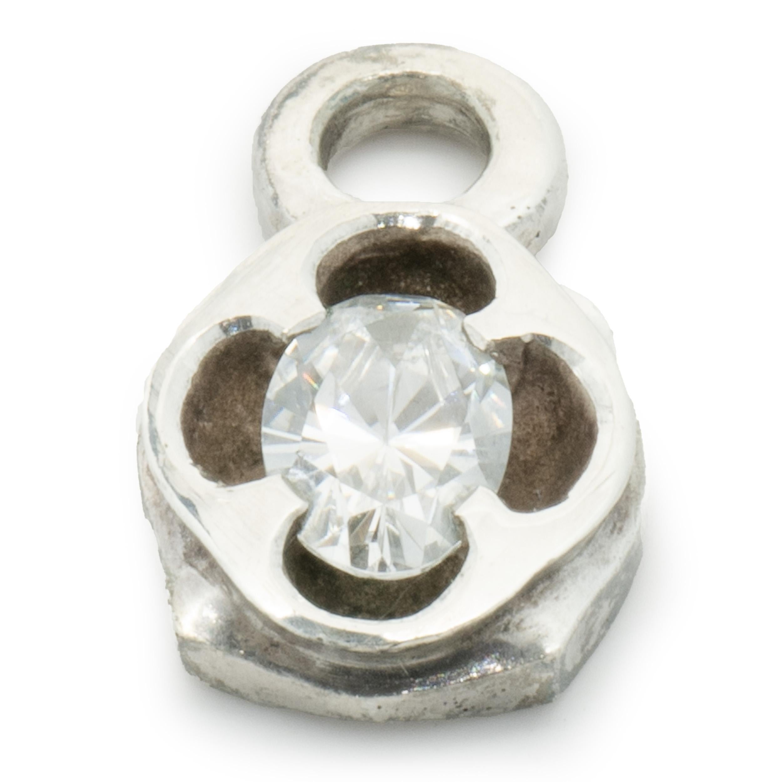Lee Brevard Sterling Silver Marquise CZ Charm For Sale