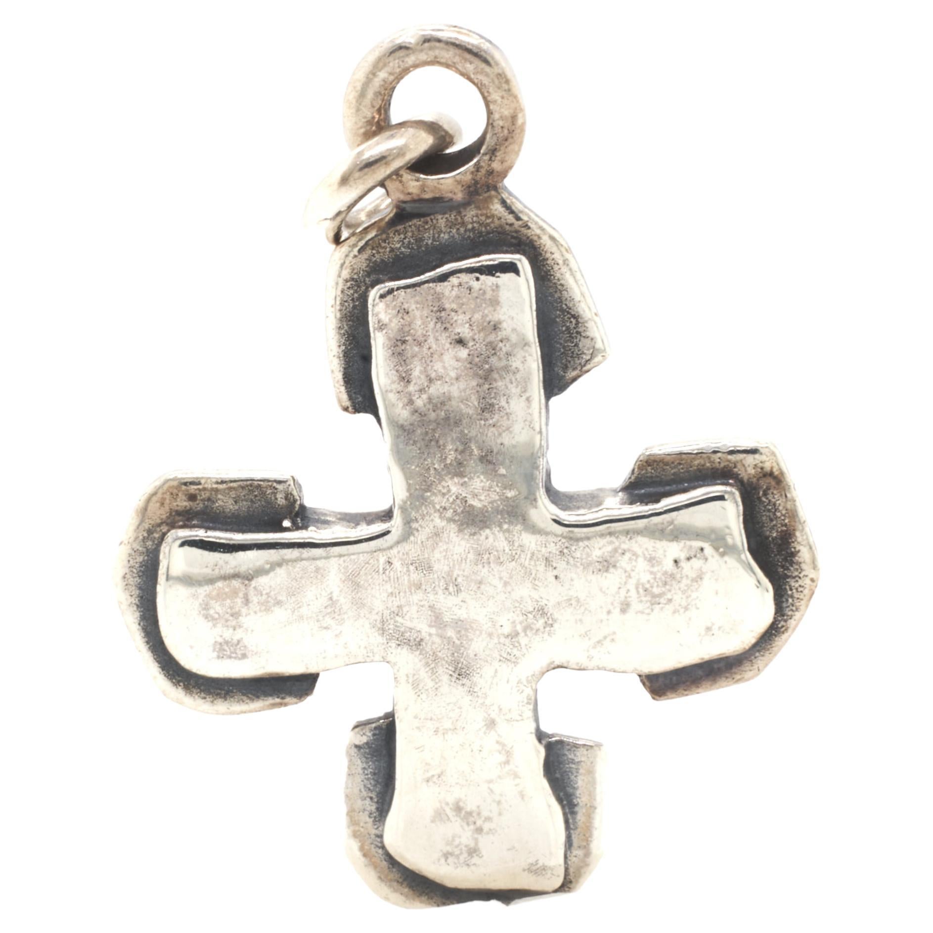 Lee Brevard Sterling Silver Palm Cross Pendant