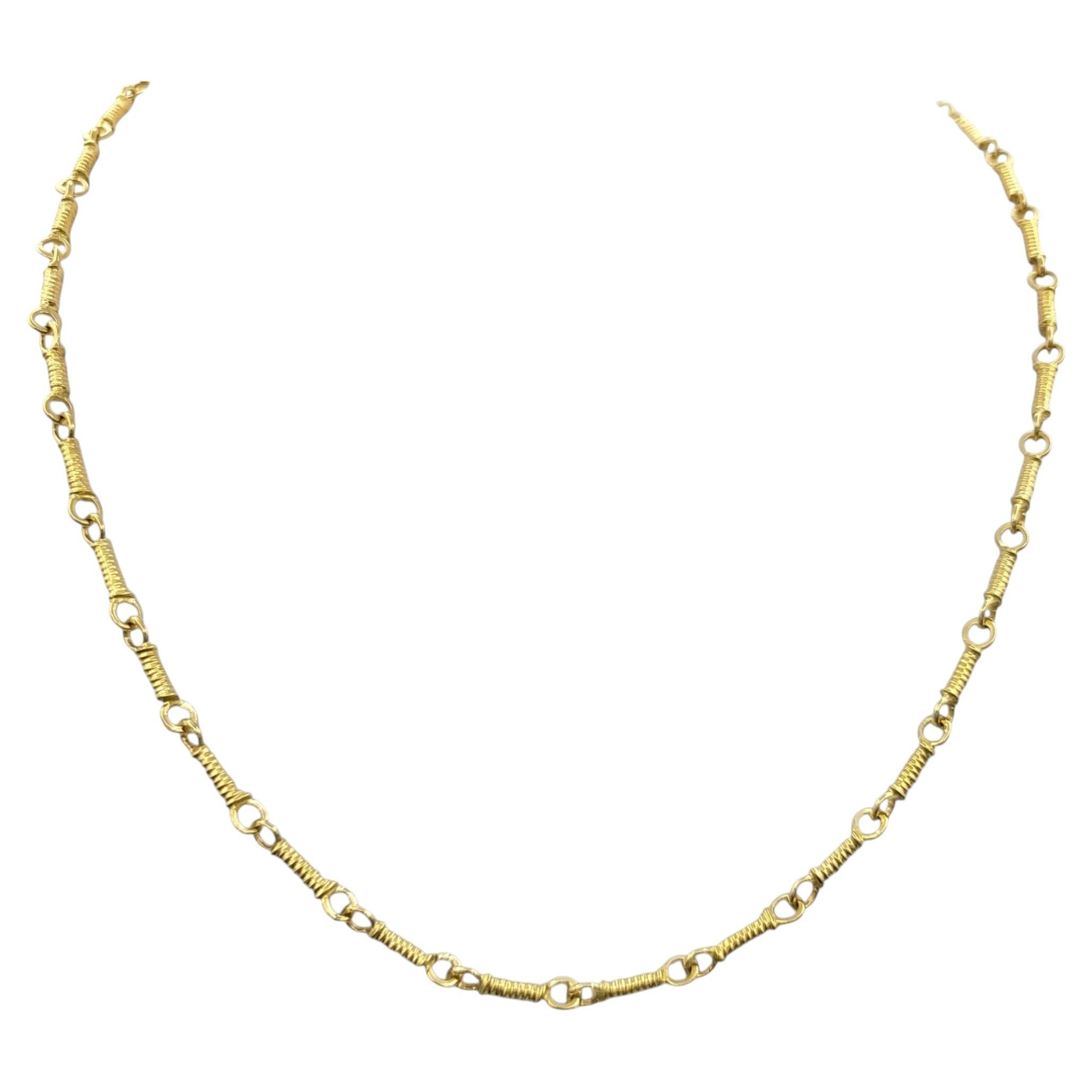 Lee Brevard Wrapped Link Style Chain Necklace in 18 Karat Yellow Gold