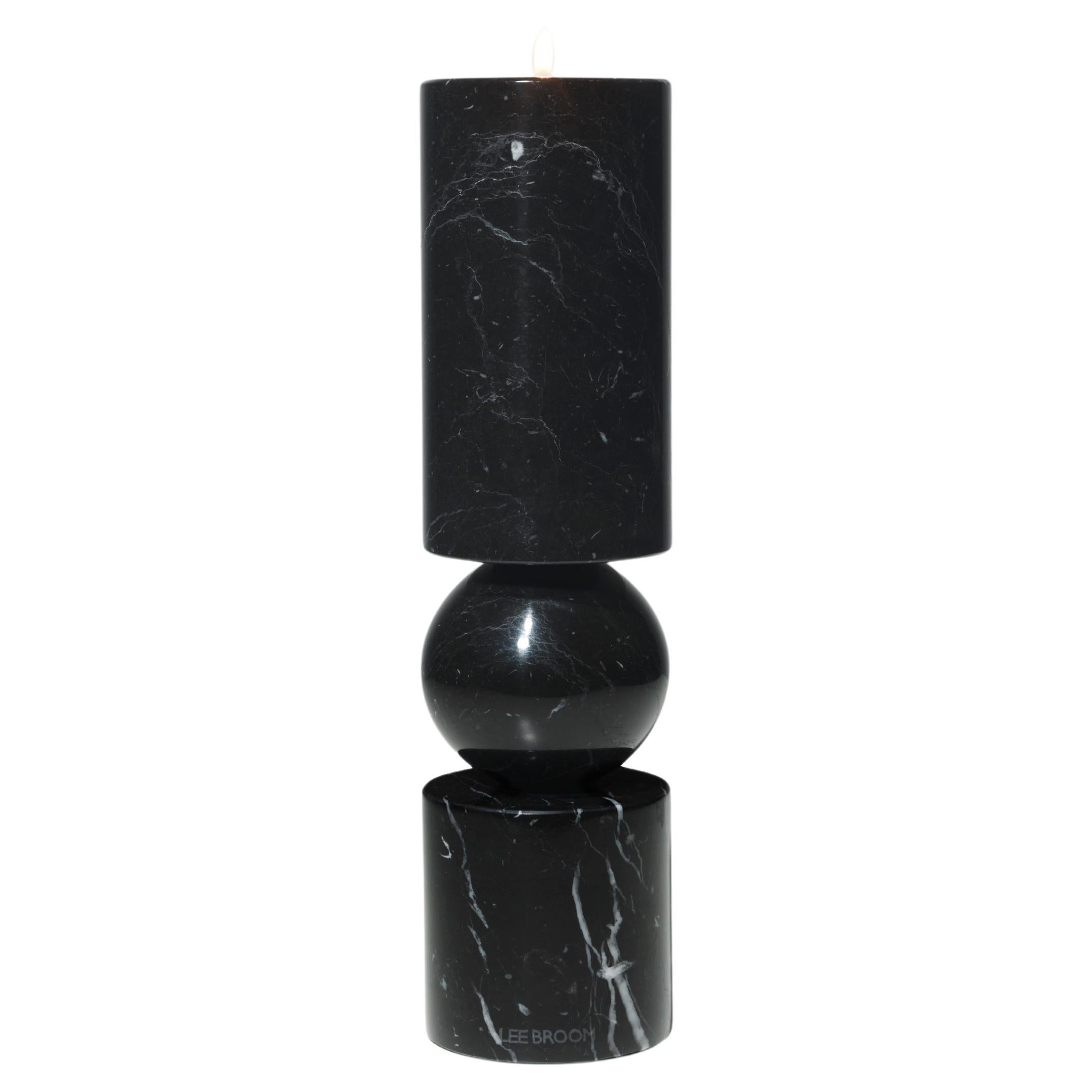 Lee Broom - Fulcrum Candlestick Black Marble - Small For Sale