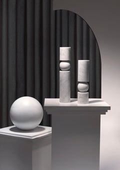 Lee Broom - Candelero Fulcrum Mármol Blanco - Grande