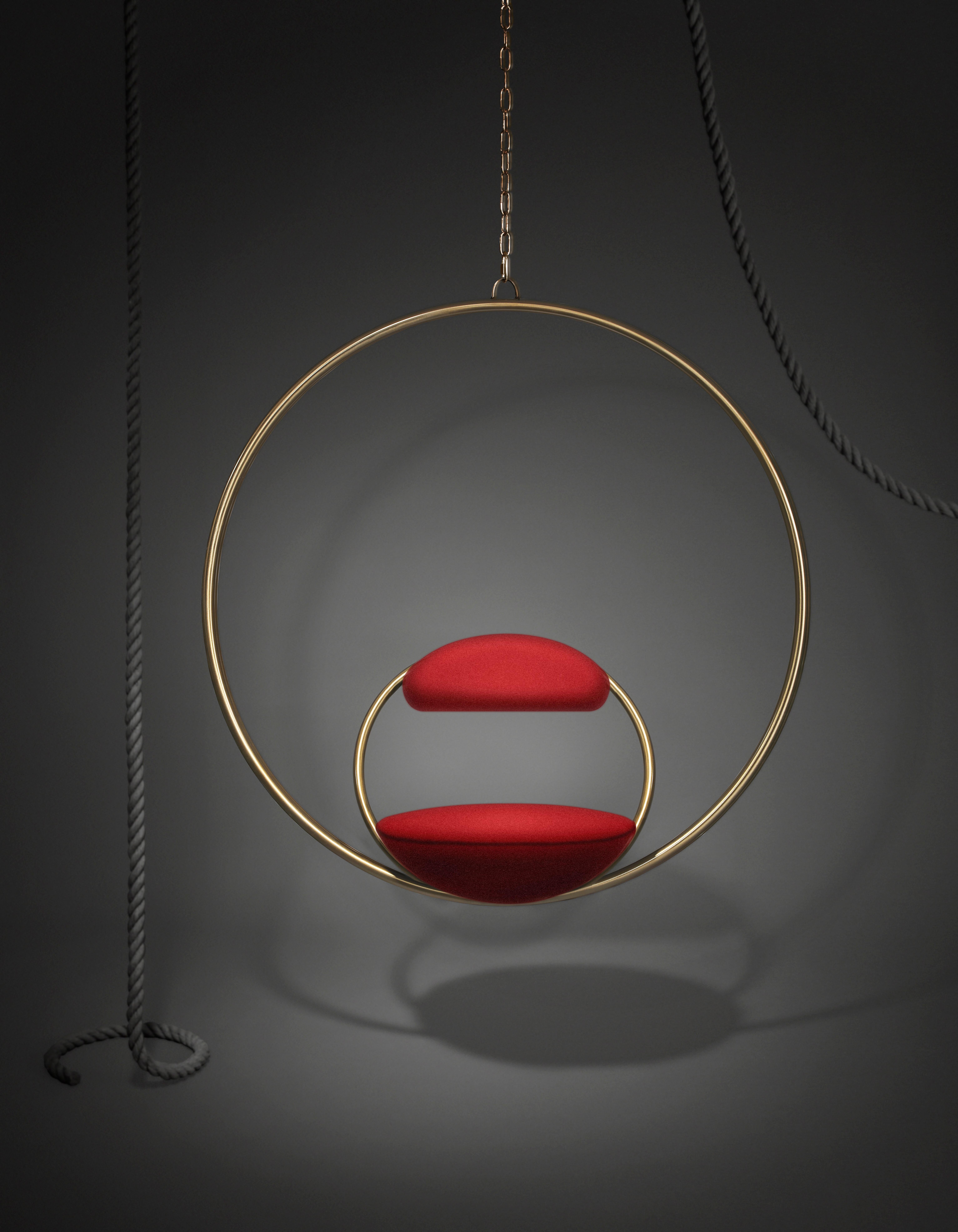 Brushed Lee Broom - Hanging Hoop Chair Brass For Sale
